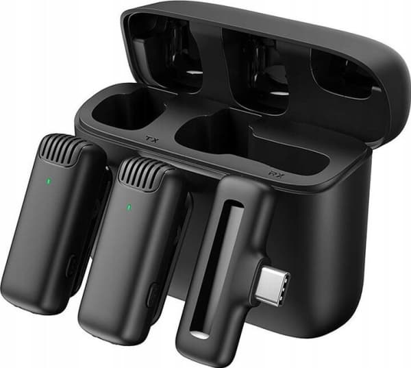 Microphone with charging case Apexel APL-MIC008 Type-C, 2 pcs.