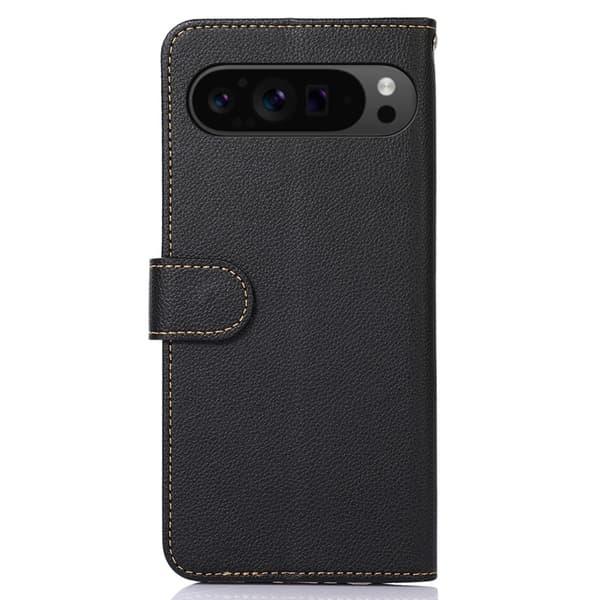 KHAZNEH För Google Pixel 9 / Pixel 9 Pro Plånboksskal Litchi-textur Telefonskal