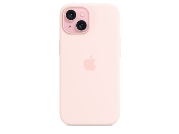 Apple - Baksidesskydd för mobiltelefon - MagSafe-kompatibilitet - silikon - Light Pink - för iPhone 15