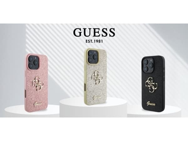 Guess Fixed Glitter Big 4G Apple iPhone 16 Pro - mobilskal rosa
