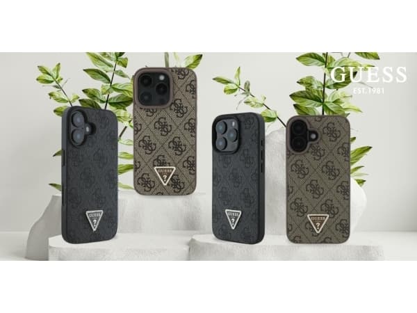 Guess GUHCP16MP4TDPW iPhone 16 Plus6.7" brown/brown hardcase Leather 4G Triangle Strass MagSafe