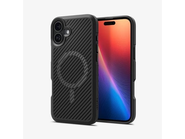 Spigen Core Armor (MagFit), Cover, Apple, iPhone 16, 15.5 cm (6.1"), Black