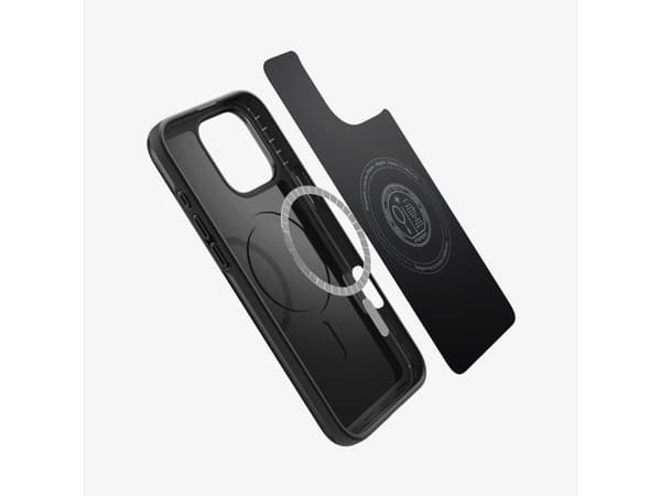 Spigen Thin Fit MagFit - Baksidesskydd för mobiltelefon - MagSafe-kompatibilitet - termoplastisk polyuretan (TPU), polykarbonat - svart - för Apple i