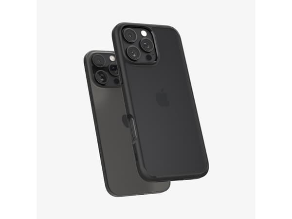 Spigen Ultra Hybrid - Baksidesskydd för mobiltelefon - polykarbonat, termoplastisk polyuretan (TPU) - frostad svart - för Apple iPhone 16 Pro