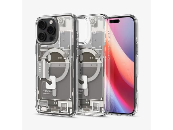 Spigen Ultra Hybrid Zero One (MagFit), Cover, Apple, iPhone 16 Pro, 16 cm (6.3"), Titanium, Transparent, White
