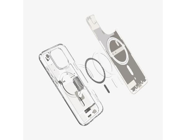 Spigen Ultra Hybrid Zero One (MagFit), Cover, Apple, iPhone 16 Pro, 16 cm (6.3"), Titanium, Transparent, White