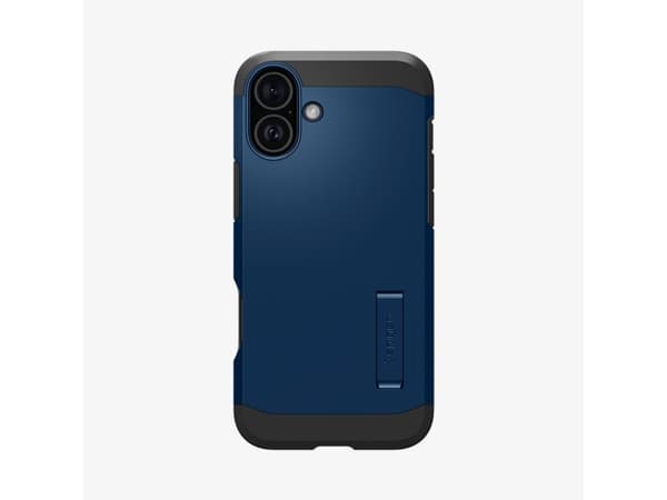 Spigen Tough Armor AI MagFit - Baksida till mobiltelefon - MagSafe-kompatibilitet - polykarbonat, termoplastisk polyuretan (TPU), chockskum - marinbl