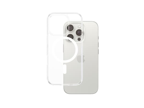 PanzerGlass HardCase - Baksidedeksel for mobiltelefon - MagSafe-samsvar - polykarbonat, termoplast-polyuretan (TPU) - gjennomsiktig, hvit - for Apple