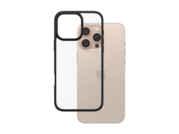 PanzerGlass ® HardCase Transparent w. Black Frame iPhone 16 Pro Max, Cover, Apple, Apple - iPhone 16 Pro Max, Transparent