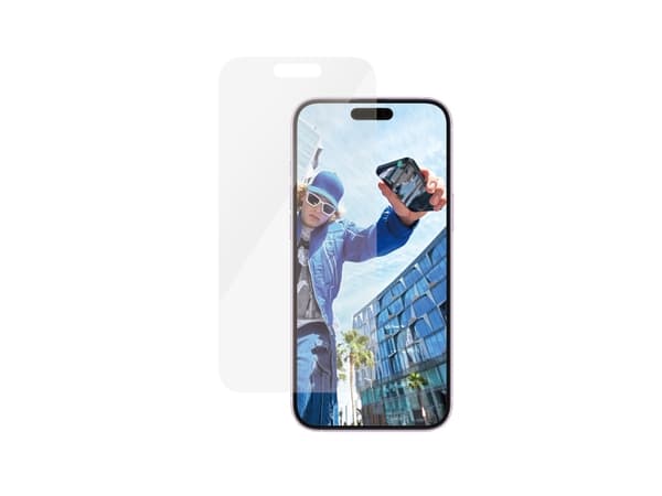 PanzerGlass - Skjermbeskyttelse for mobiltelefon - klassisk passform - glass - for Apple iPhone 15 Plus, 16 Plus