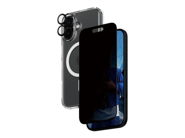 PanzerGlass - 3-in-1 privacy protection pack - beskyttelsesboks baksidedeksel for mobiltelefon - MagSafe-samsvar - polykarbonat (PC), termoplast-poly