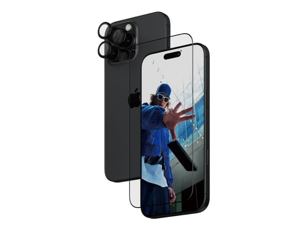 PanzerGlass - 2-i-1 beskyttelse - skjerm- / linsebeskytterkit for mobiltelefon - glass - rammefarge svart - for Apple iPhone 16 Pro Max