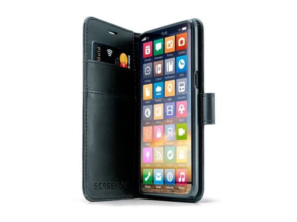 Screenor Smart - Vikbart fodral för mobiltelefon - eco-läder, termoplastisk polyuretan (TPU) - för Apple iPhone 16 Pro