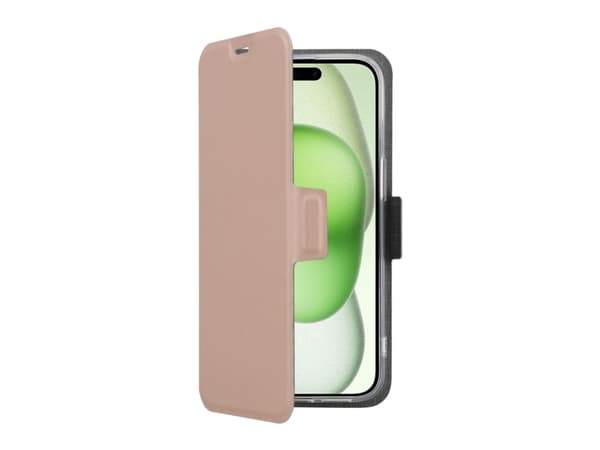 Screenor Clever - Flip-kuori matkapuhelimelle - MagSafe-yhteensopivuus - ekonahka, termoplastinen polyuretaani (TPU) - ruusu - Apple iPhone 16 Plus -