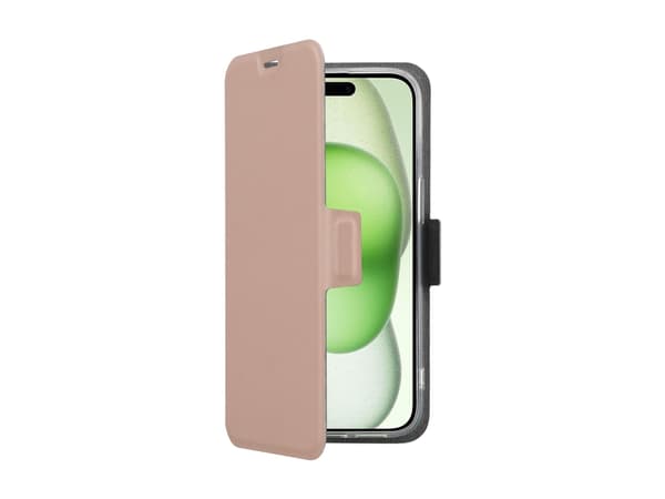 Screenor Clever - Flip-kuori matkapuhelimelle - MagSafe-yhteensopivuus - ekonahka, termoplastinen polyuretaani (TPU) - ruusu - Apple iPhone 16 Plus -