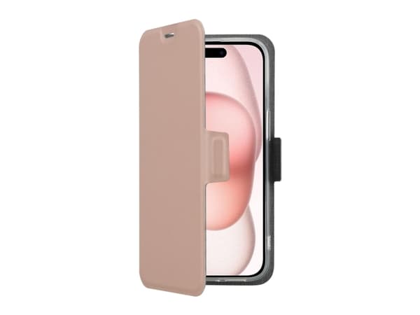 Screenor Clever - Flip-kuori matkapuhelimelle - MagSafe-yhteensopivuus - ekonahka, termoplastinen polyuretaani (TPU) - ruusu - Apple iPhone 16:lle