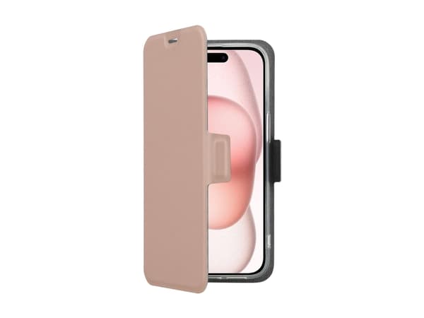 Screenor Clever - Flip-kuori matkapuhelimelle - MagSafe-yhteensopivuus - ekonahka, termoplastinen polyuretaani (TPU) - ruusu - Apple iPhone 16:lle