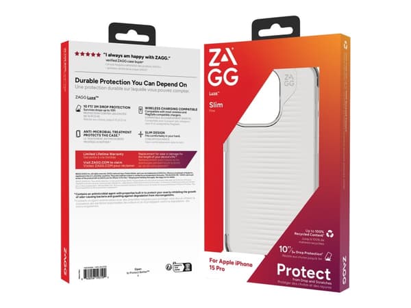 ZAGG Luxe - Baksidedeksel for mobiltelefon - blank - for Apple iPhone 15 Pro