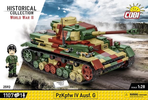 Cobi COBI 2592 Historisk samling Andra världskriget Panzerkampfwagen PzKpfw IV Ausf. G 1107 block
