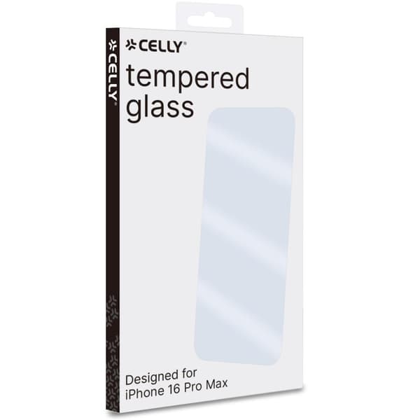 Celly Easy Skjermbeskytter i herdet glass iPhone 16 Pro Max