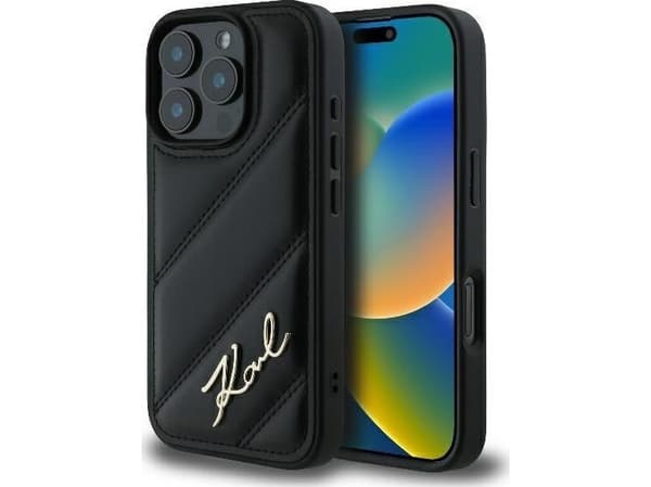 Karl Lagerfeld Karl Lagerfeld KLHCP16LPQDSMGK iPhone 16 Pro 6.3" czarny/black hardcase Quilted Signature