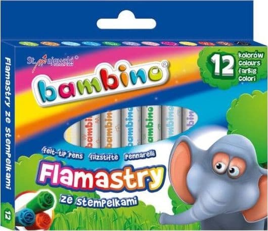 Barn Flamastry ze stempelkami 12 szt.