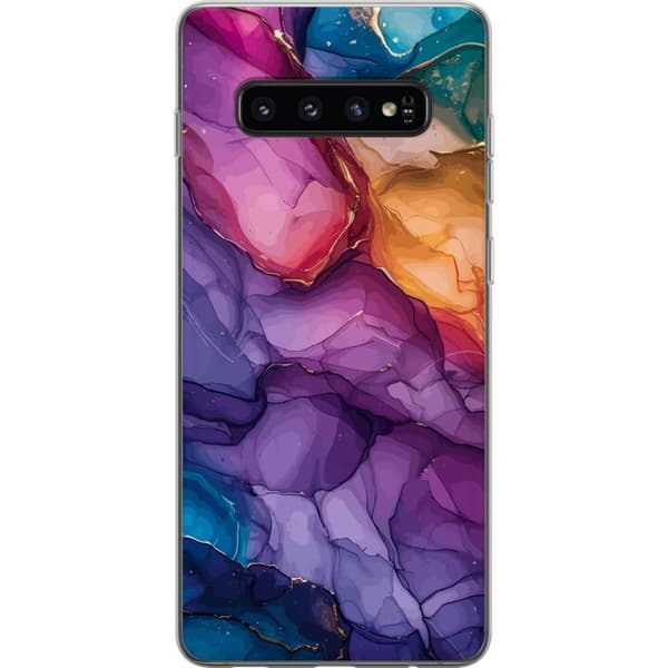 Samsung Galaxy S10 Gjennomsiktig deksel Fargerike steiner