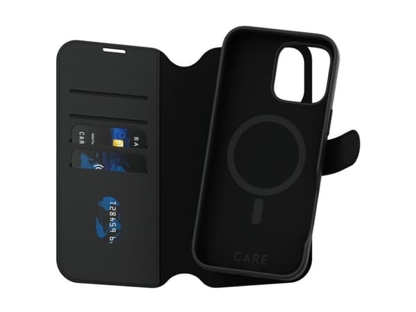 PanzerGlass CARE by ® Feature Case Tango Two-in-One Wallet w. MagSafe iPhone 16 Pro Max, Cover, Apple, Apple - iPhone 16 Pro Max, Black