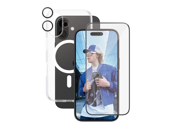 CARE by PanzerGlass Urban Combat - Baksidesskydd för mobiltelefon - 3-i-1 - MagSafe-kompatibilitet - plast - transparent, vit - med skärm- och objekt