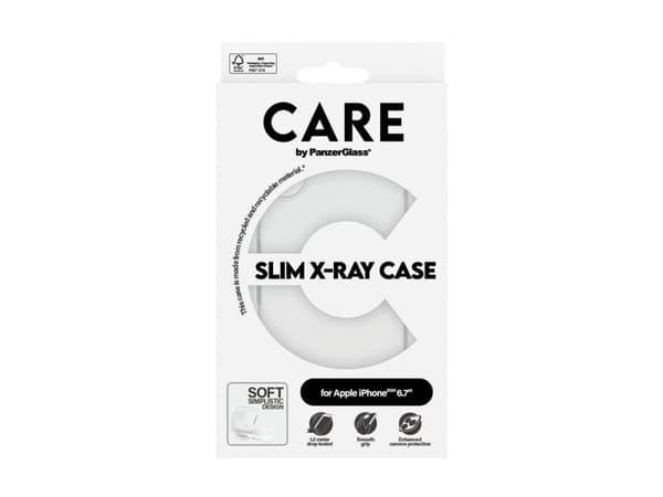CARE by PanzerGlass X-Ray - Baksidedeksel for mobiltelefon - myk basis - selvhelbredende TPU - gjennomsiktig - for Apple iPhone 16 Plus