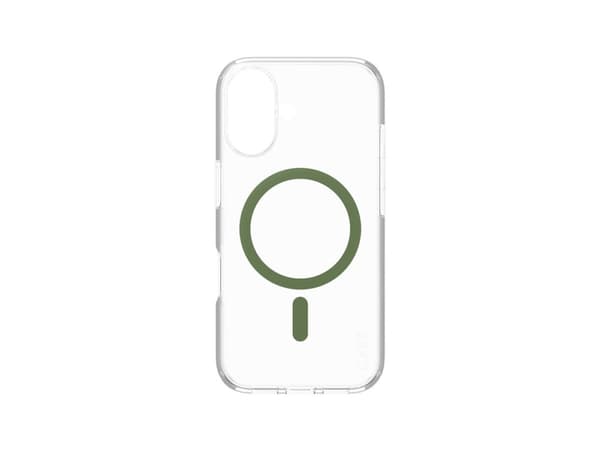 PanzerGlass CARE by ® Flagship Case Transparent Urban Combat w. Green MagSafe iPhone 16, Cover, Apple, Apple - iPhone 16, Transparent