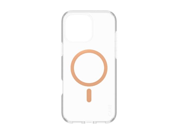 CARE by PanzerGlass Urban Combat - Baksidedeksel for mobiltelefon - MagSafe-samsvar - resirkulert plast - ferskenfarge, gjennomsiktig - for Apple iPh