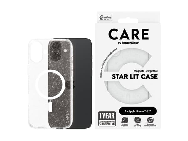 CARE by PanzerGlass - Baksidesskydd för mobiltelefon - MagSafe-kompatibilitet - 100 % återvunnet polykarbonat, 100 % återvunnet termoplastpolyuretan