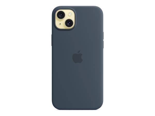 Apple - Baksidesskydd för mobiltelefon - MagSafe-kompatibilitet - silikon - stormblå - för iPhone 15 Plus
