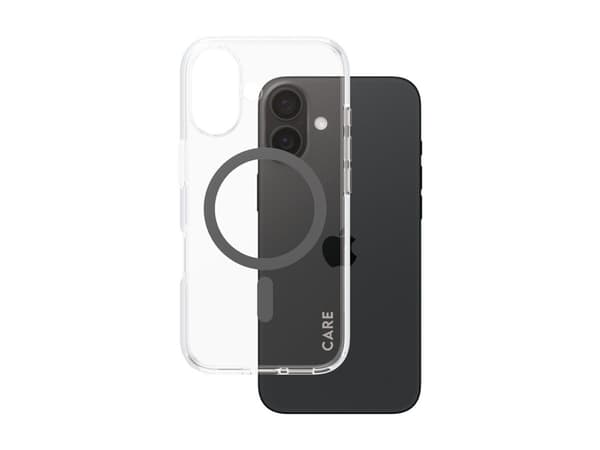 PanzerGlass CARE by ® Flagship Case Transparent Urban Combat w. Black MagSafe iPhone 16, Cover, Apple, Apple - iPhone 16, Transparent