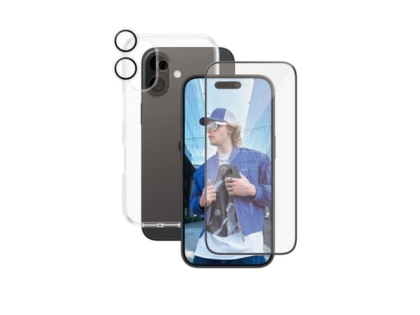 PanzerGlass CARE by ® Flagship 3-in-1 Bundle iPhone 16, Apple, Apple - iPhone 16, Dry application, Scratch resistant, Shock resistant, Transparent, 1
