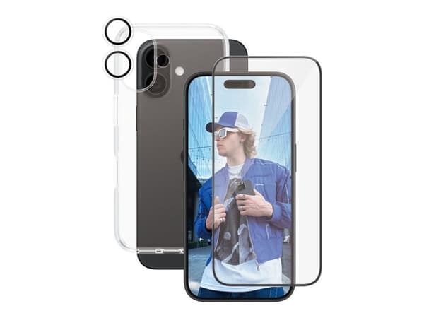 PanzerGlass CARE by ® Flagship 3-in-1 Bundle iPhone 16, Apple, Apple - iPhone 16, Dry application, Scratch resistant, Shock resistant, Transparent, 1