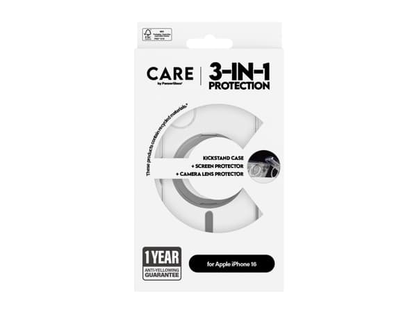 CARE by PanzerGlass - 3-in-1-suojapaketti - matkapuhelimen takakuori - keraaminen - MagSafe-yhteensopivuus - polykarbonaatti, termoplastinen polyuret