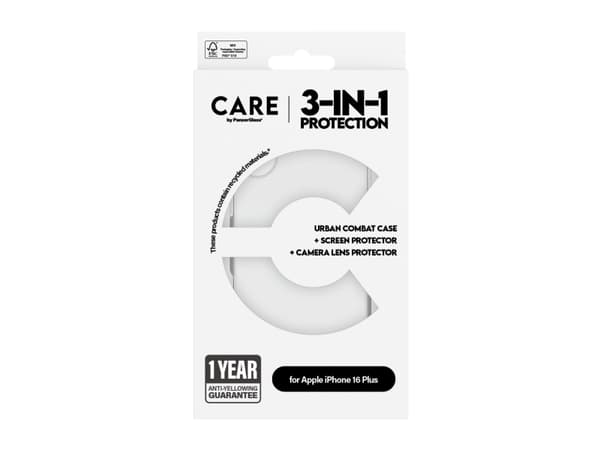 PanzerGlass CARE by ® Flagship 3-in-1 Bundle iPhone 16 Plus, Apple, Apple - iPhone 16 Plus, Dry application, Scratch resistant, Shock resistant, Tran