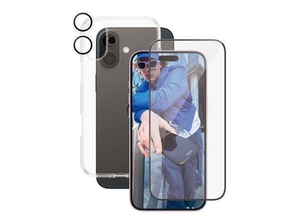 PanzerGlass CARE by ® Flagship 3-in-1 Bundle iPhone 16 Plus, Apple, Apple - iPhone 16 Plus, Dry application, Scratch resistant, Shock resistant, Tran