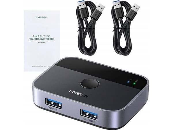 USB HUB Ugreen USB-A Switch 3.0 (2x2) UGREEN CM757, 5 Gbps + 2x USB-A kaapeli 1.5m