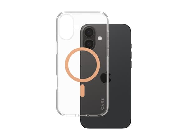 PanzerGlass CARE by ® Flagship Case Transparent Urban Combat w. Peachy MagSafe iPhone 16 Plus, Cover, Apple, Apple - iPhone 16 Plus, Transparent