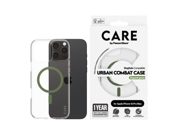 CARE by PanzerGlass Urban Combat - Baksida till mobiltelefon - MagSafe-kompatibilitet - oleofob beläggning, termoplastisk polyuretan (TPU), polykarbo