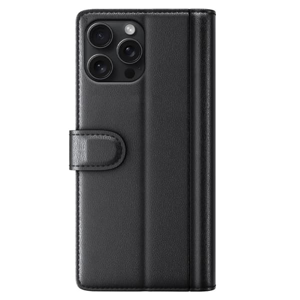 Äkta Läderfodral iPhone 16 Pro Svart