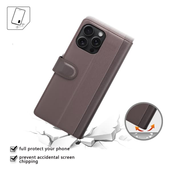 Äkta Läderfodral iPhone 16 Pro Max Brun