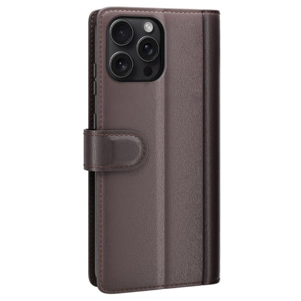 Äkta Läderfodral iPhone 16 Pro Max Brun