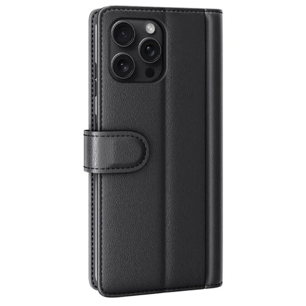 Äkta Läderfodral iPhone 16 Pro Max Svart