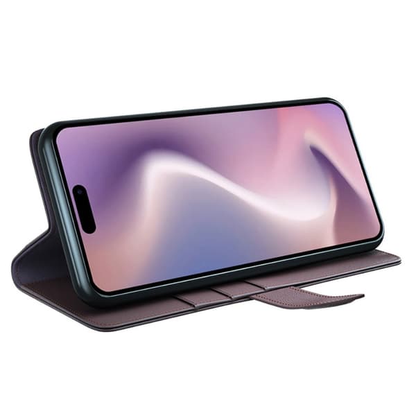 Äkta Läderfodral iPhone 16 Brun