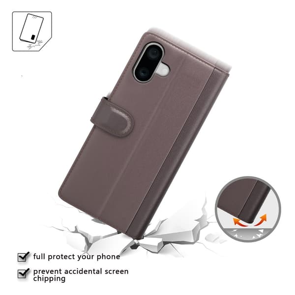 Äkta Läderfodral iPhone 16 Brun