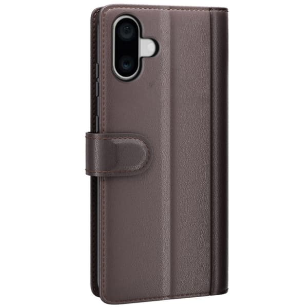 Äkta Läderfodral iPhone 16 Brun